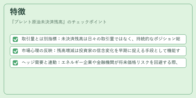 特徴（ブレント原油未決済残高）の図解