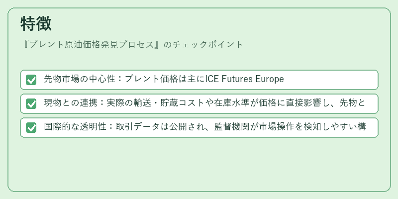 特徴（ブレント原油価格発見プロセス）の図解