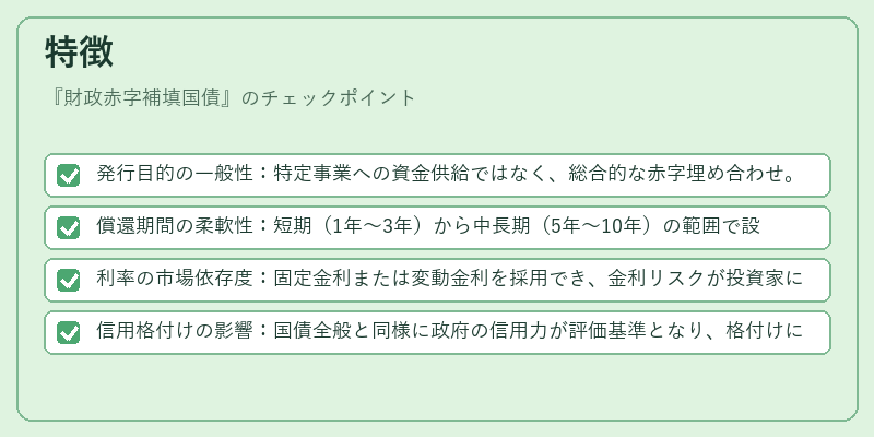 特徴（財政赤字補填国債）の図解
