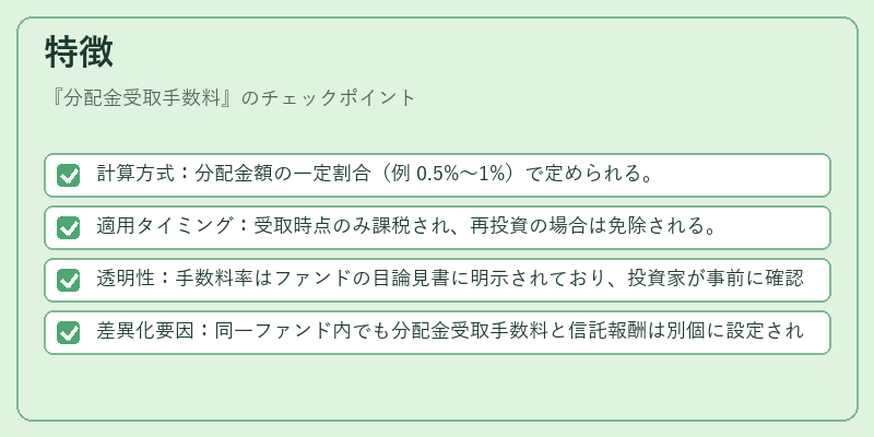 特徴（分配金受取手数料）の図解
