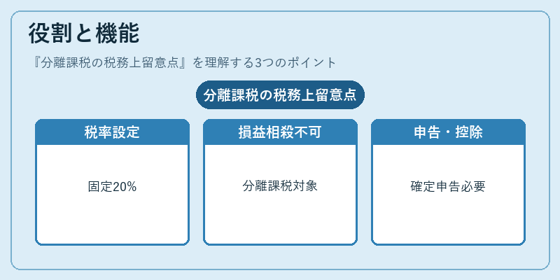 役割と機能（分離課税の税務上留意点）の図解