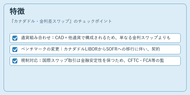 特徴（カナダドル・金利差スワップ）の図解