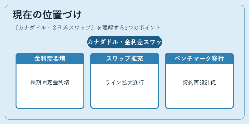 現在の位置づけ（カナダドル・金利差スワップ）の図解
