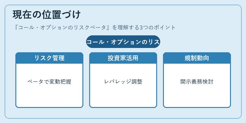 現在の位置づけ(コール・オプションのリスクベータ)の図解