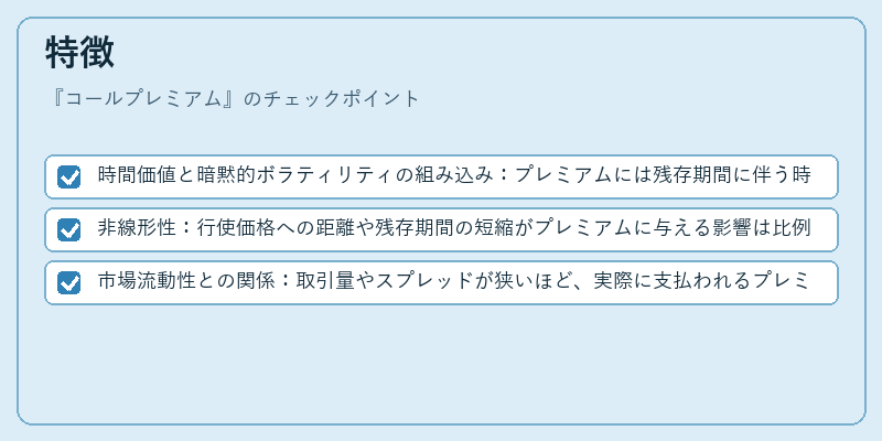 特徴（コールプレミアム）の図解
