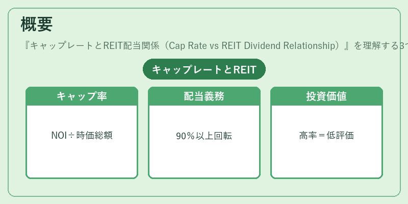 概要(キャップレートとREIT配当関係(Cap Rate vs REIT Dividend Relationship))の図解