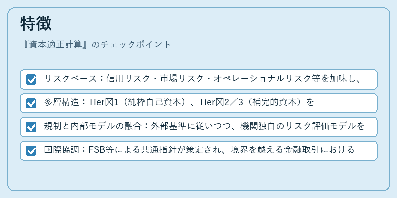 特徴（資本適正計算）の図解