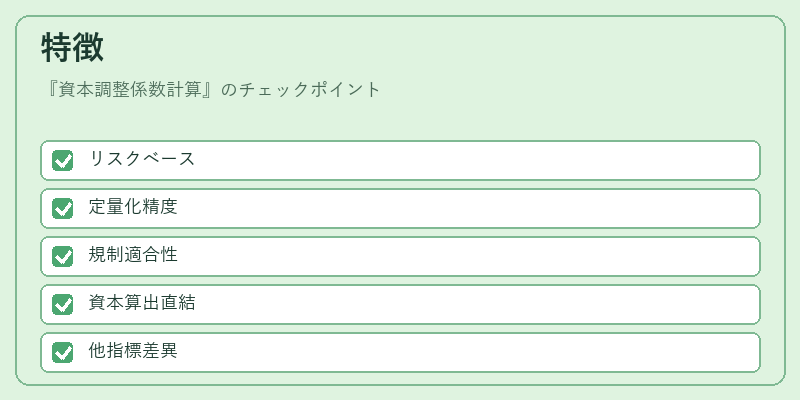 特徴（資本調整係数計算）の図解