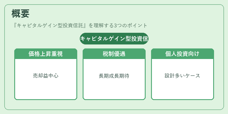 概要（キャピタルゲイン型投資信託）の図解