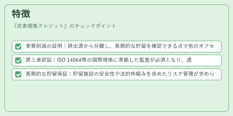 特徴(炭素捕集クレジット)の図解