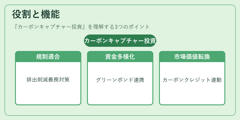 役割と機能(カーボンキャプチャー投資)の図解