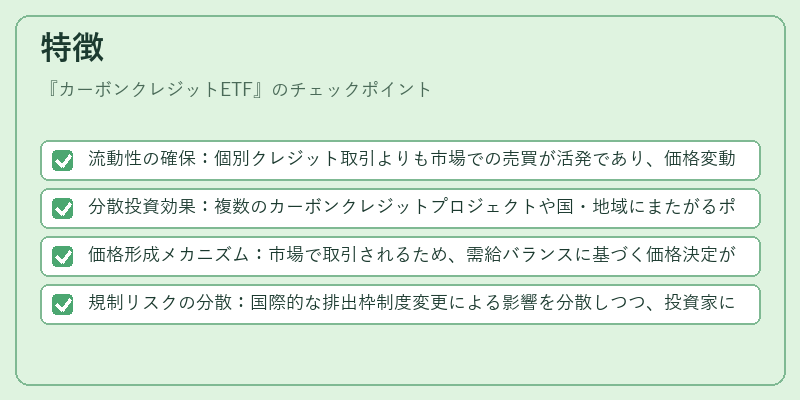特徴(カーボンクレジットETF)の図解