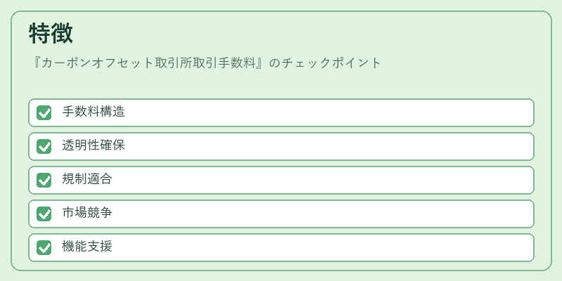 特徴（カーボンオフセット取引所取引手数料）の図解
