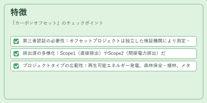 特徴（カーボンオフセット）の図解
