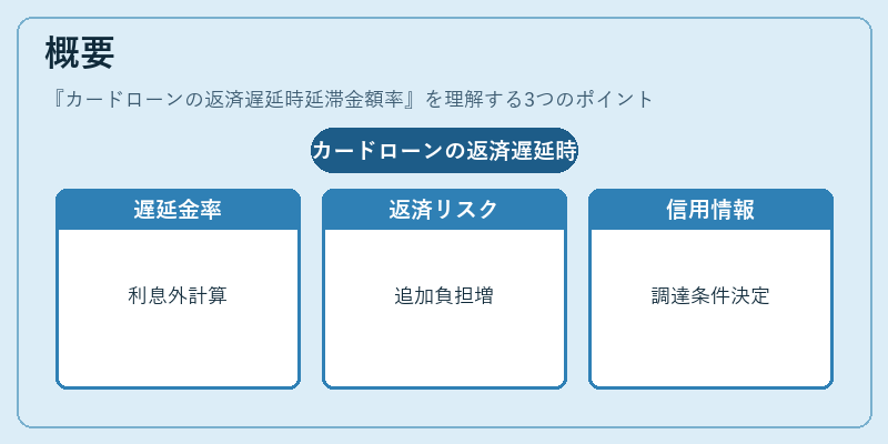 概要（カードローンの返済遅延時延滞金額率）の図解