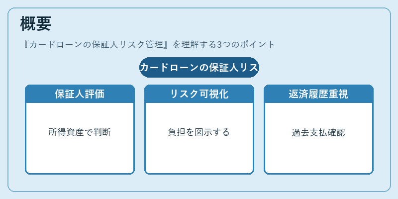 概要(カードローンの保証人リスク管理)の図解