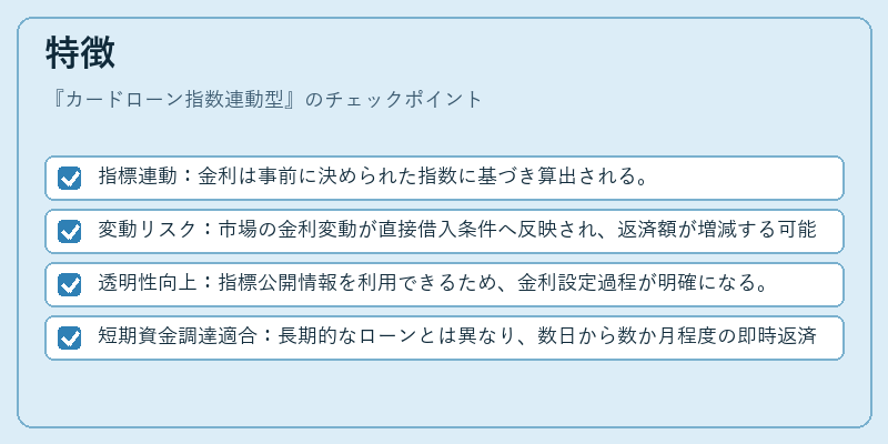 特徴（カードローン指数連動型）の図解