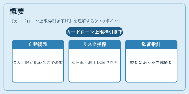 概要（カードローン上限枠引き下げ）の図解