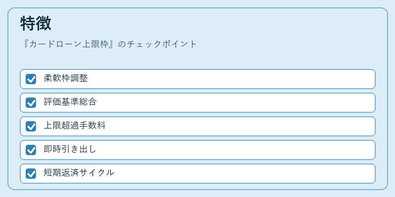 特徴(カードローン上限枠)の図解