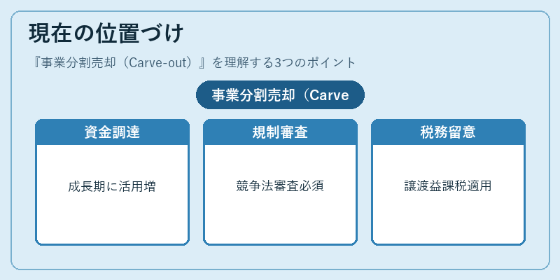 現在の位置づけ(事業分割売却(Carve-out))の図解