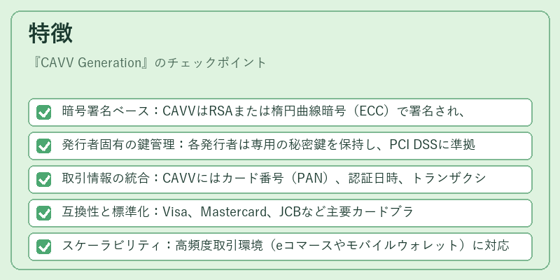 特徴（CAVV Generation）の図解