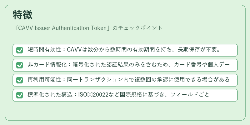特徴（CAVV Issuer Authentication Token）の図解