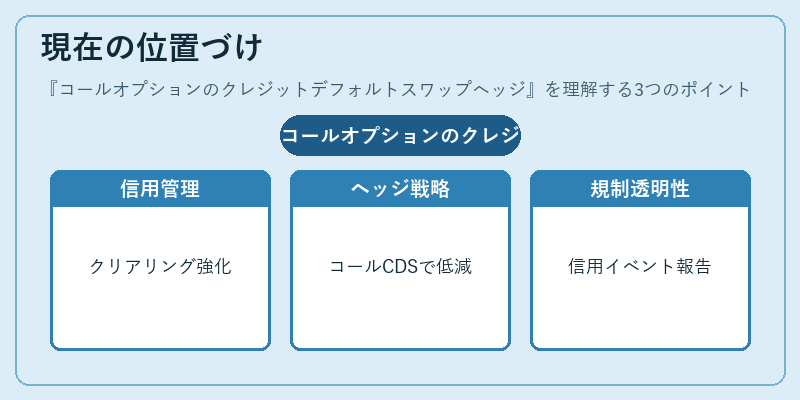現在の位置づけ（コールオプションのクレジットデフォルトスワップヘッジ）の図解
