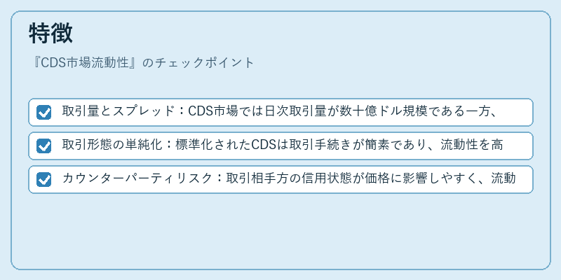 特徴(CDS市場流動性)の図解