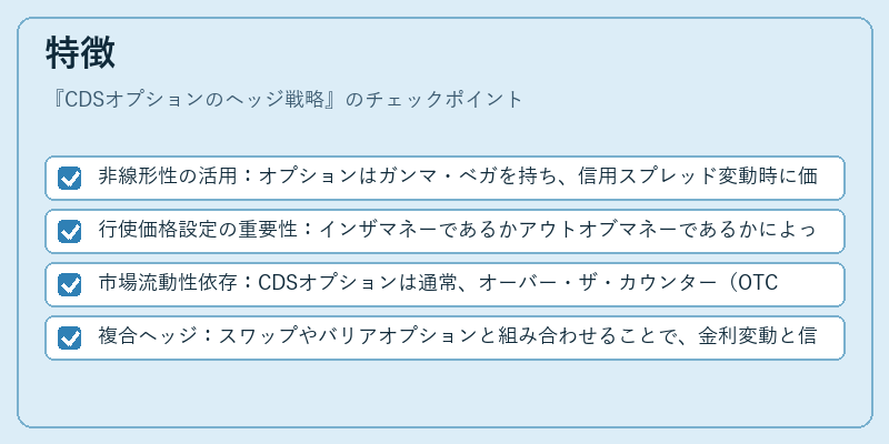 特徴(CDSオプションのヘッジ戦略)の図解