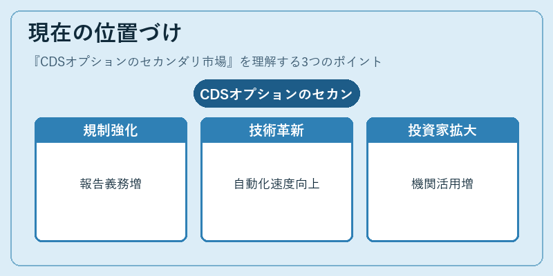 現在の位置づけ(CDSオプションのセカンダリ市場)の図解