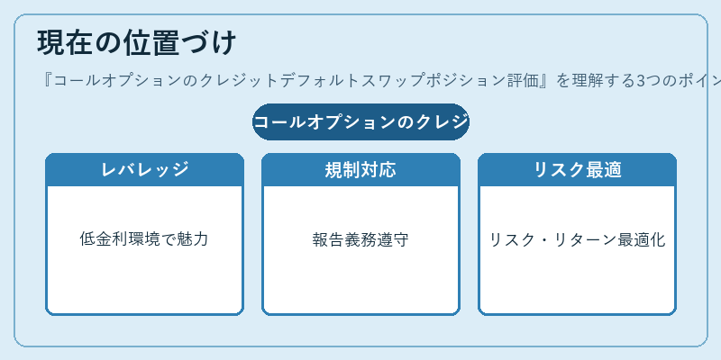 現在の位置づけ(コールオプションのクレジットデフォルトスワップポジション評価)の図解