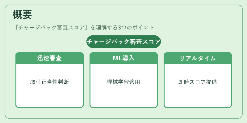 概要（チャージバック審査スコア）の図解