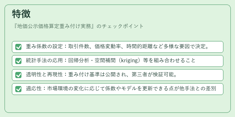 特徴(地価公示価格算定重み付け実務)の図解