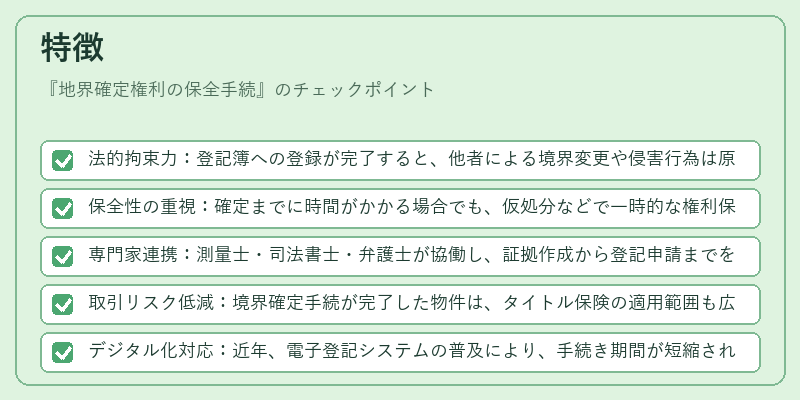 特徴(地界確定権利の保全手続)の図解