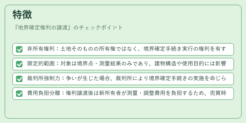 特徴(地界確定権利の譲渡)の図解