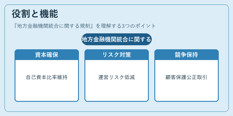 役割と機能（地方金融機関統合に関する規制）の図解