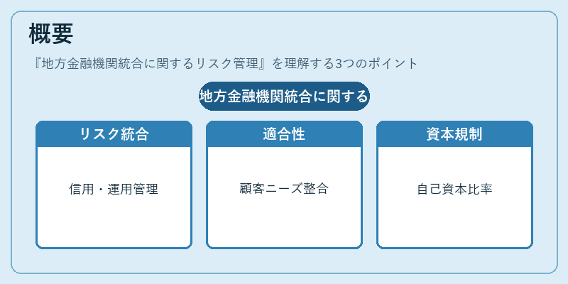 概要（地方金融機関統合に関するリスク管理）の図解