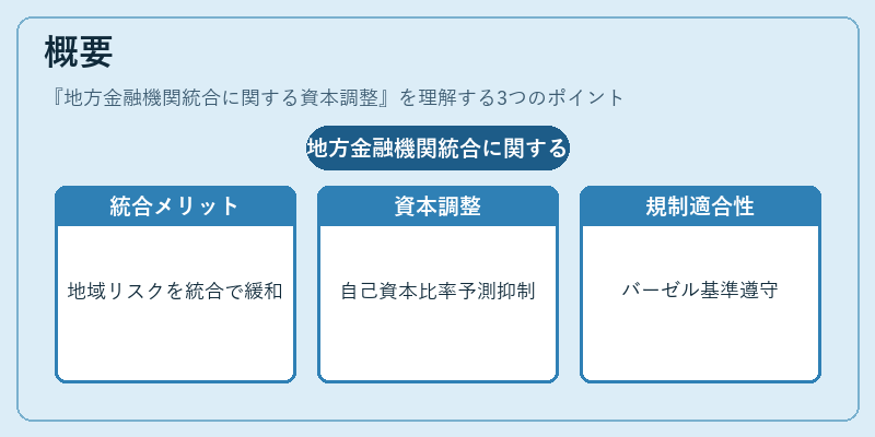 概要（地方金融機関統合に関する資本調整）の図解