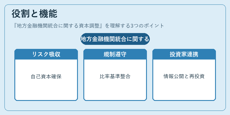役割と機能（地方金融機関統合に関する資本調整）の図解