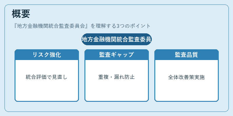 概要（地方金融機関統合監査委員会）の図解