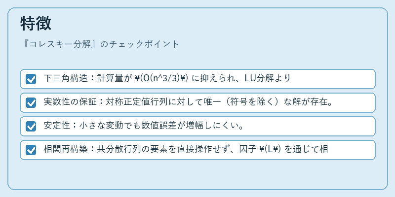 特徴（コレスキー分解）の図解