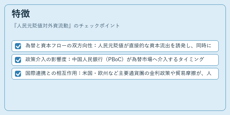 特徴（人民元貶値対外資流動）の図解