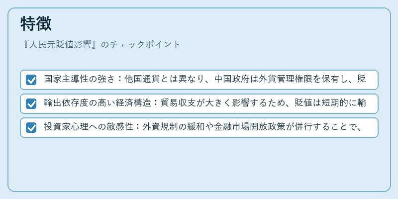 特徴（人民元貶値影響）の図解