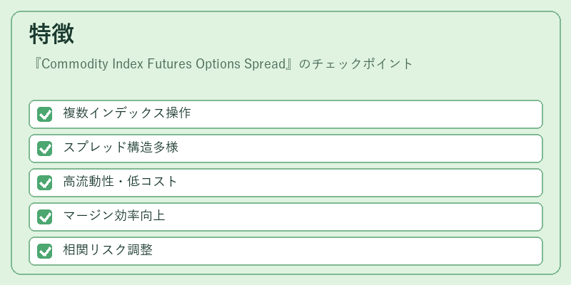 特徴(Commodity Index Futures Options Spread)の図解