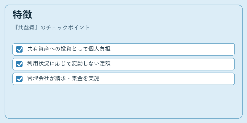 特徴（共益費）の図解