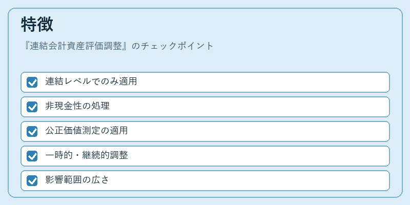 特徴（連結会計資産評価調整）の図解
