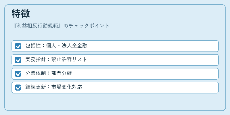 特徴（利益相反行動規範）の図解