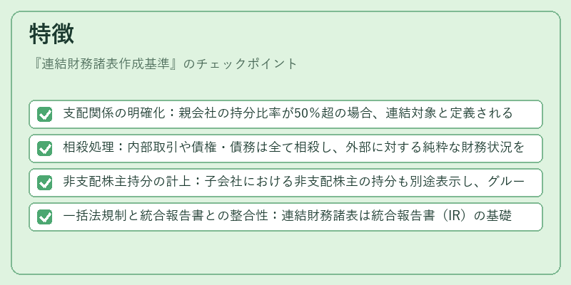 特徴(連結財務諸表作成基準)の図解
