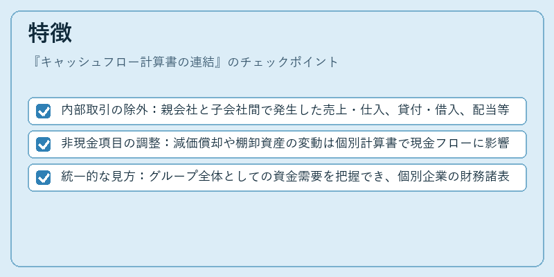 特徴（キャッシュフロー計算書の連結）の図解
