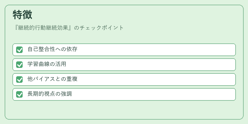 特徴（継続的行動継続効果）の図解